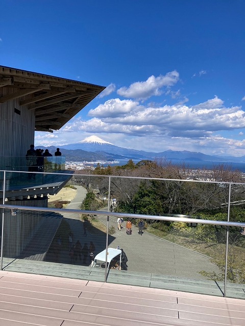 日本平から見る富士山と桜